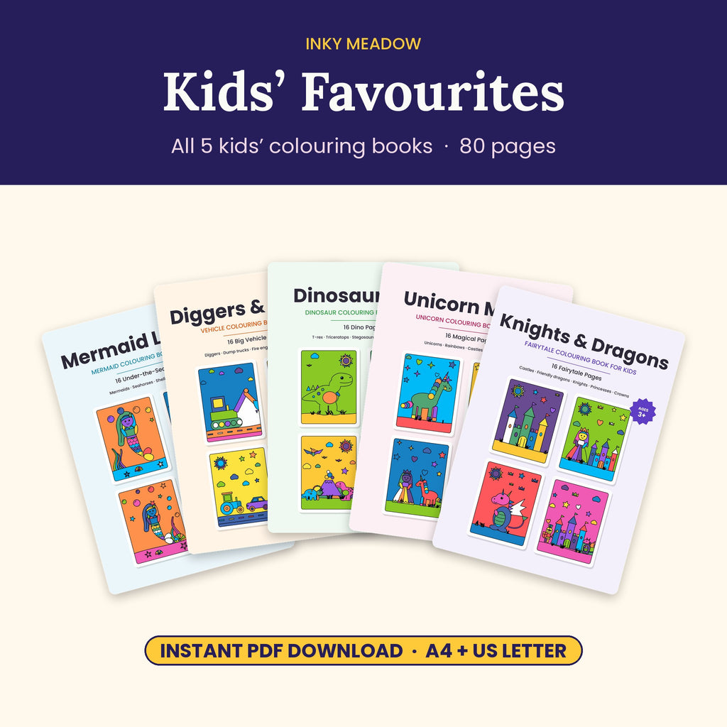 Kids' Favourites – Complete Colouring Bundle (PDF Download)