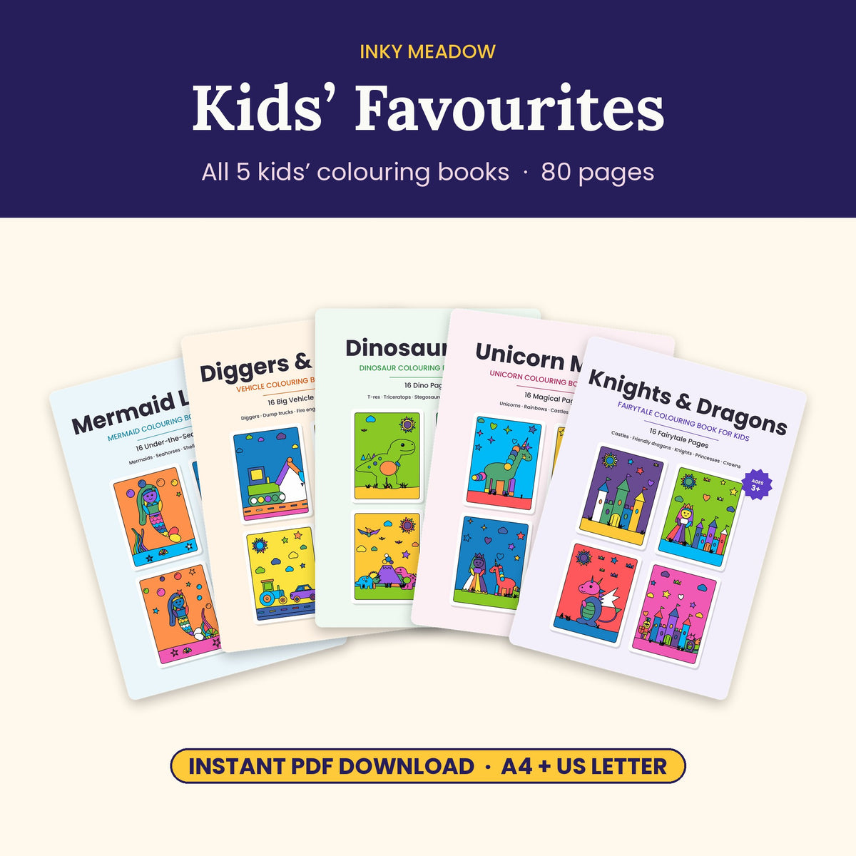 Kids' Favourites – Complete Colouring Bundle (PDF Download)
