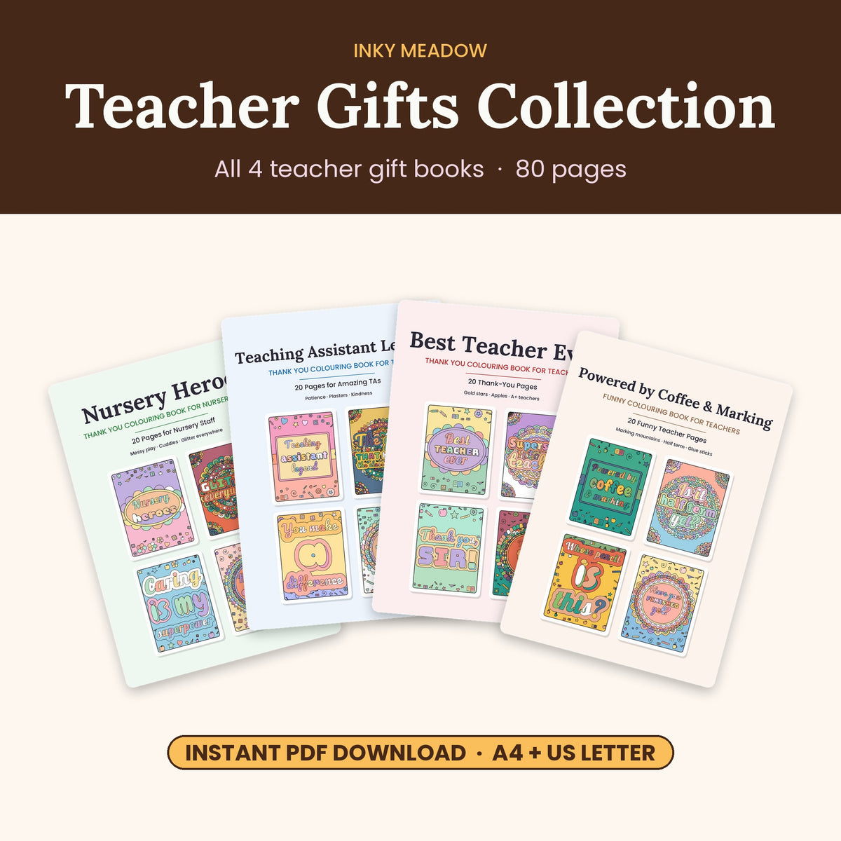 Teacher Gifts Bundle – Printable Colouring Books