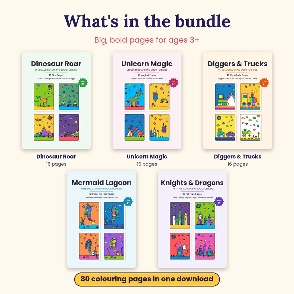 Kids' Favourites – Complete Colouring Bundle (PDF Download)