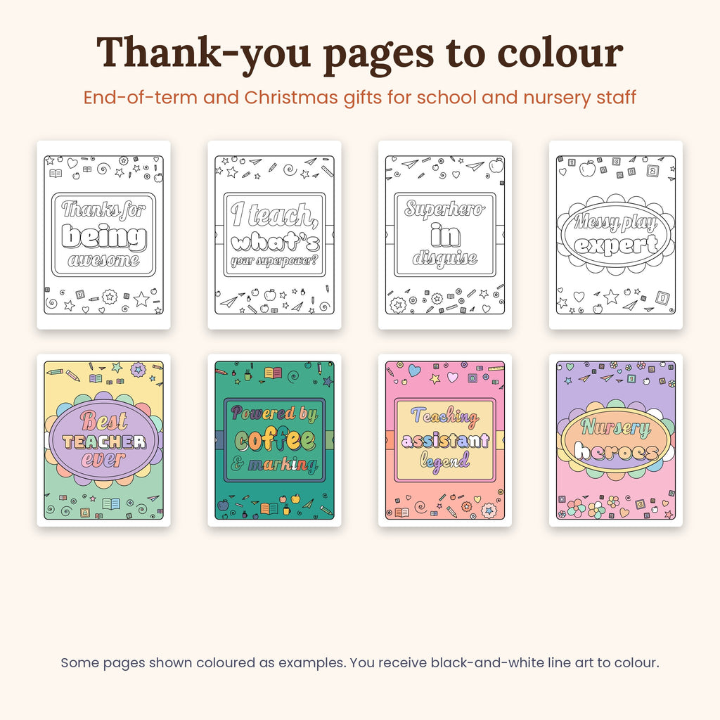 Teacher Gifts Bundle – Printable Colouring Books