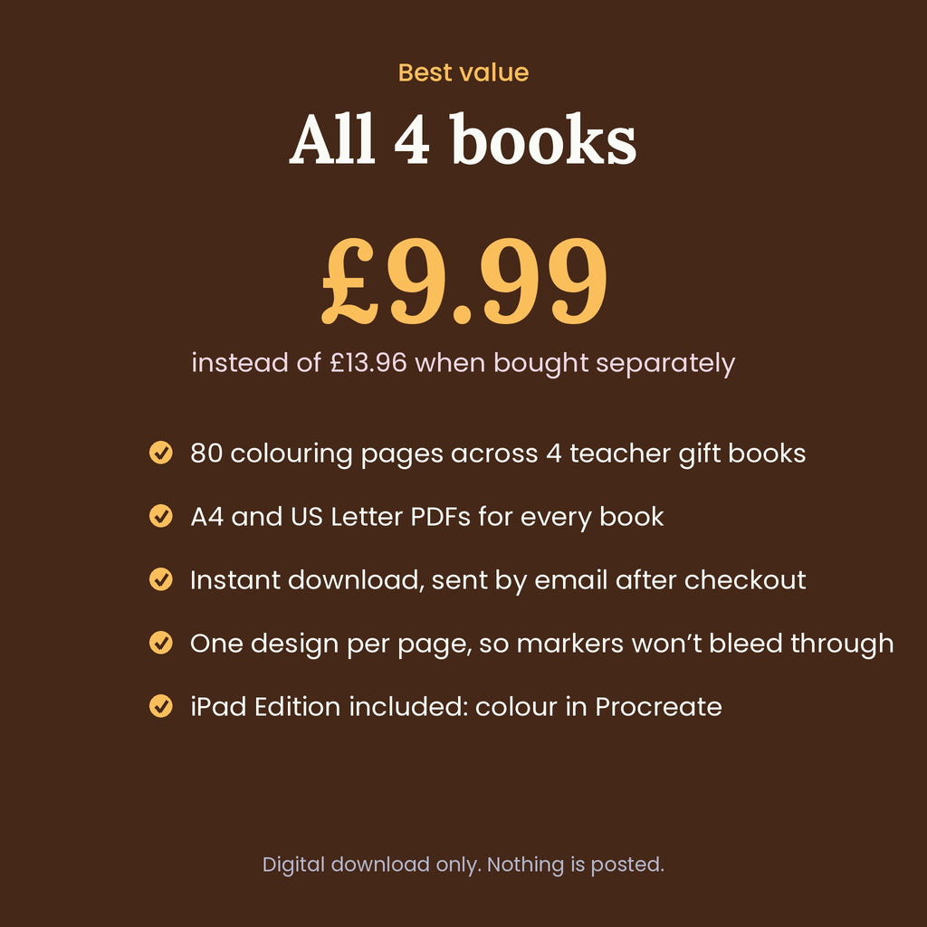 Teacher Gifts Bundle – Printable Colouring Books