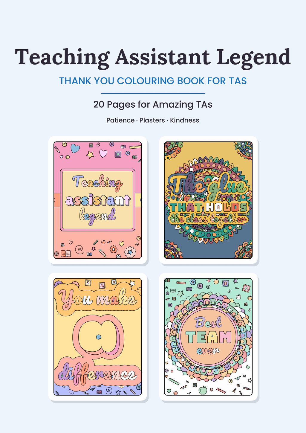 Teaching Assistant Legend – Printable Colouring Book