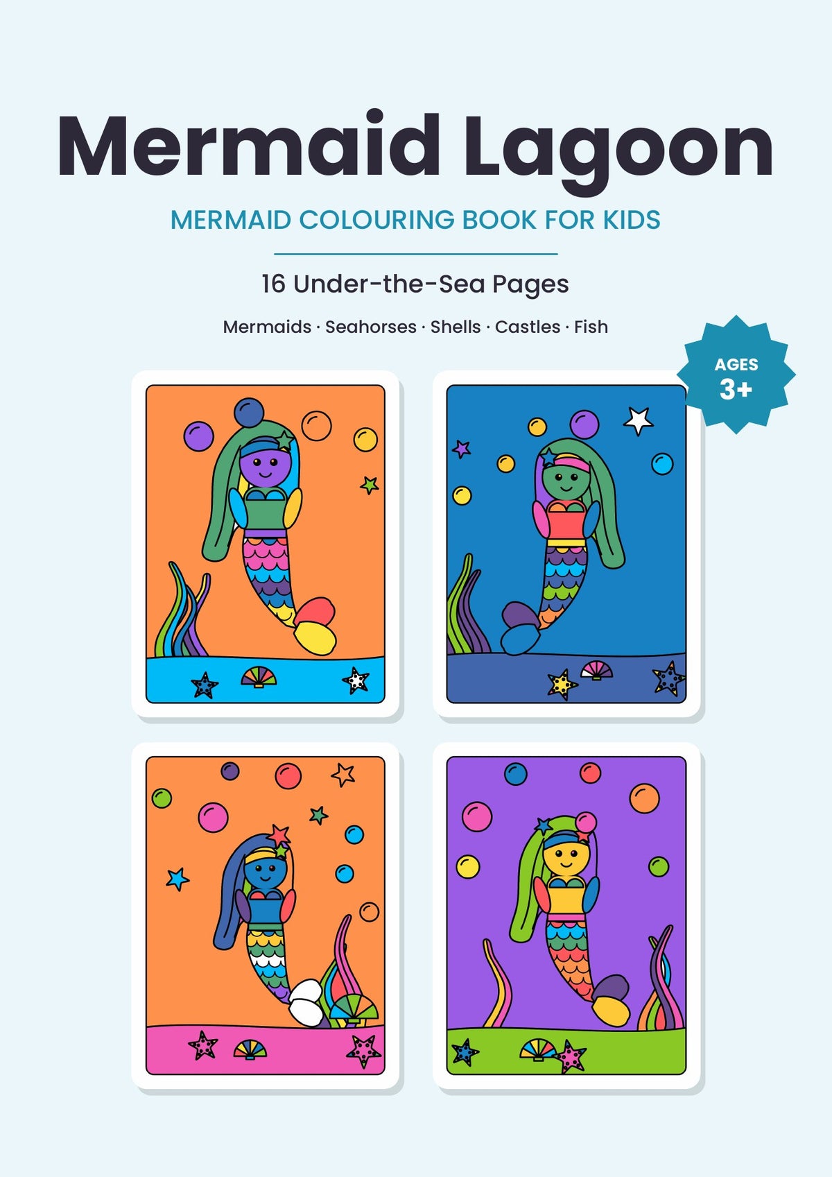 Mermaid Lagoon – Kids' Colouring Book (PDF Download)