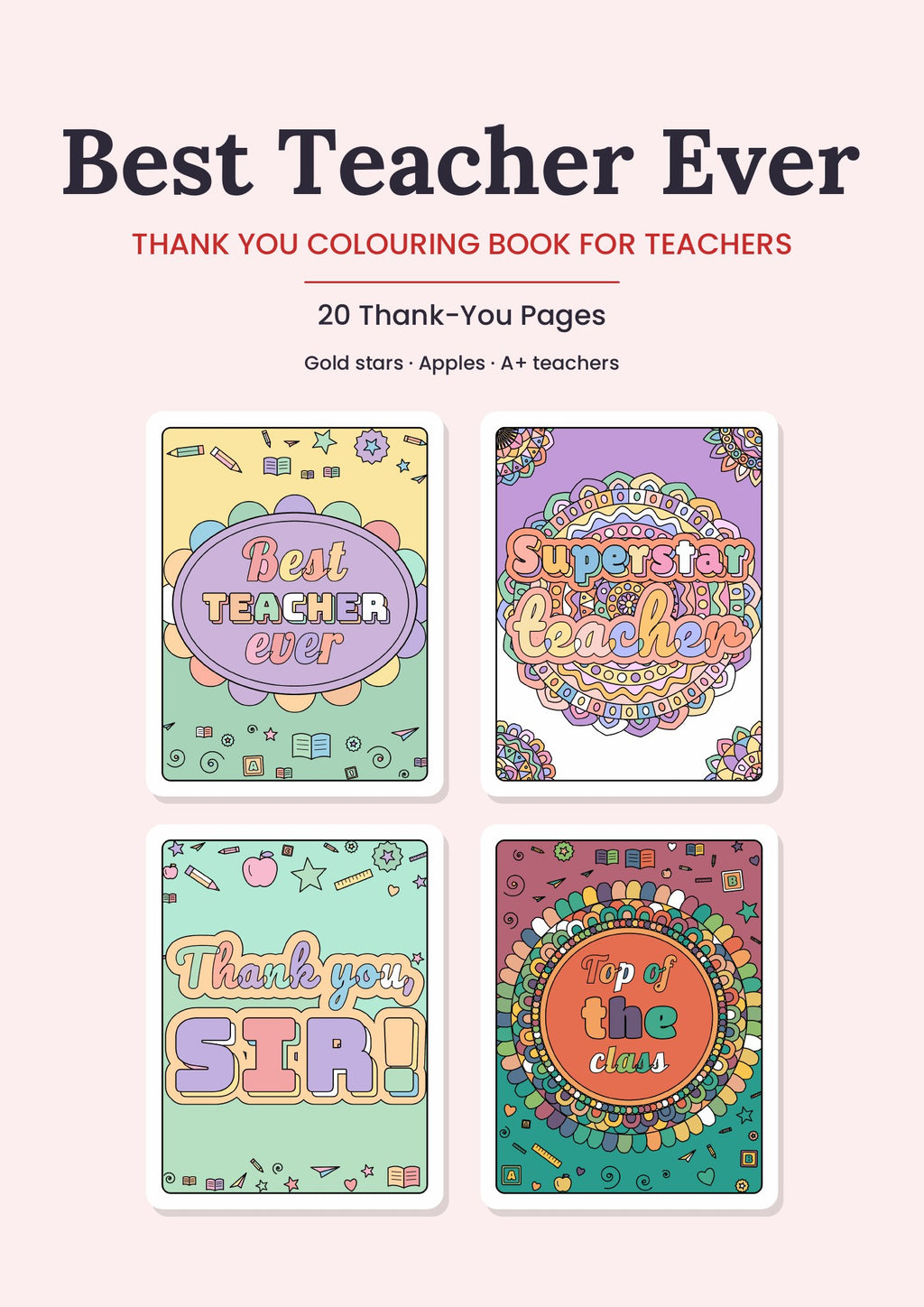 Best Teacher Ever – Printable Colouring Book