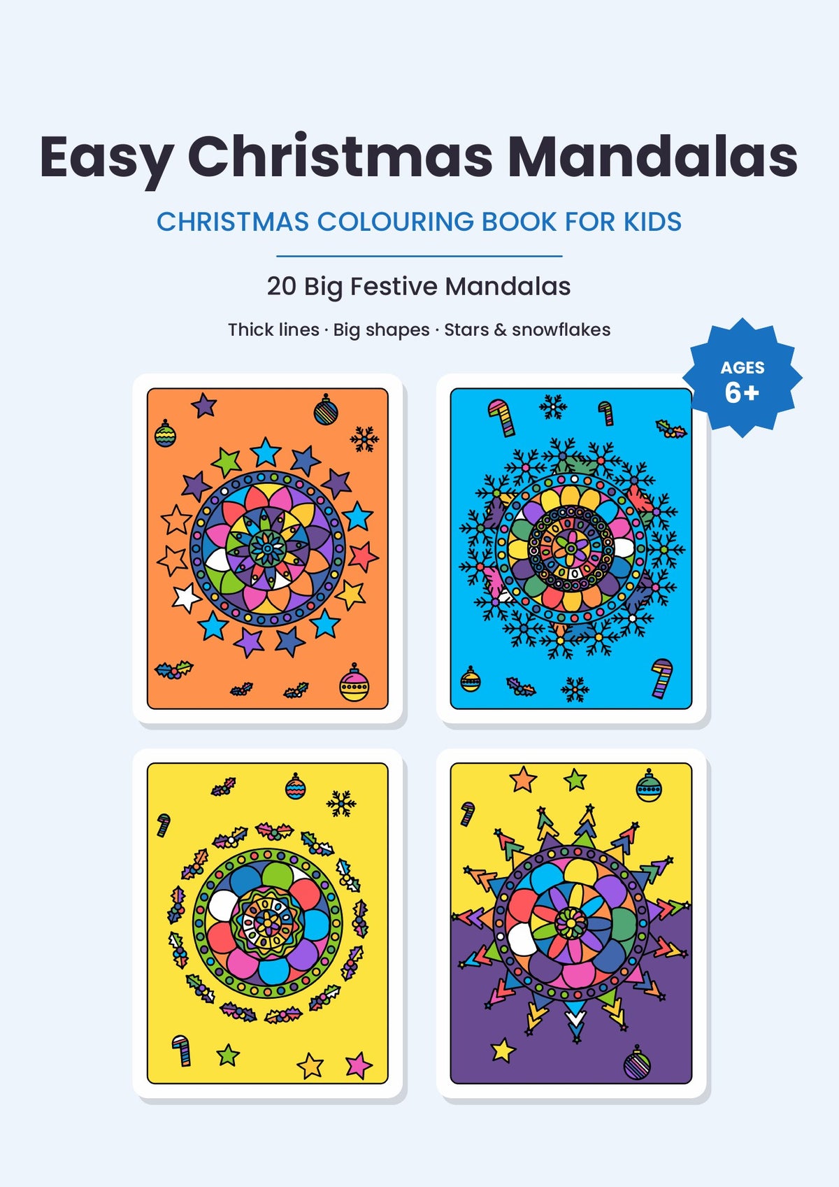 Easy Christmas Mandalas