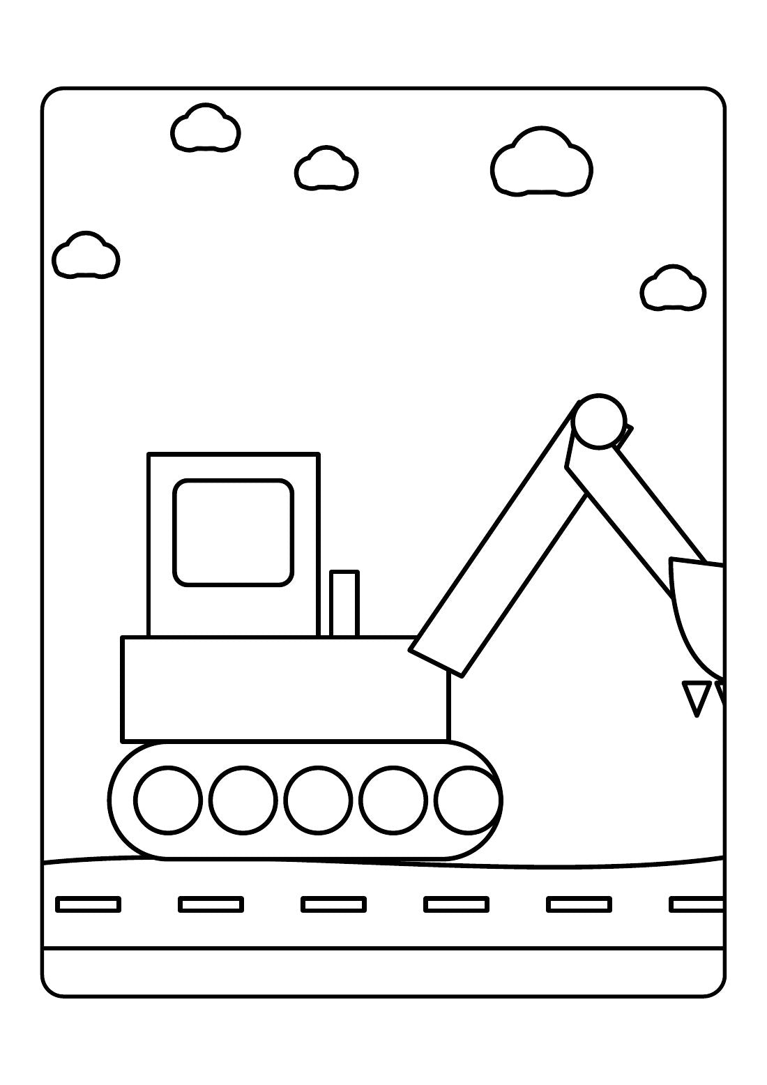 Diggers & Trucks – Kids' Colouring Book (PDF Download)