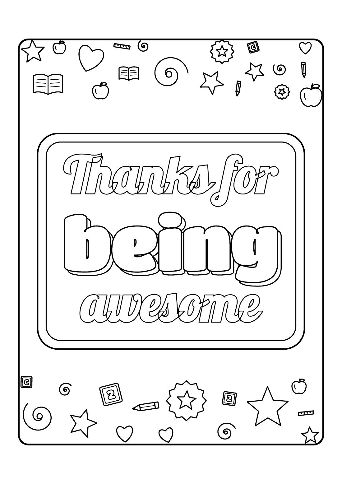 Best Teacher Ever – Printable Colouring Book