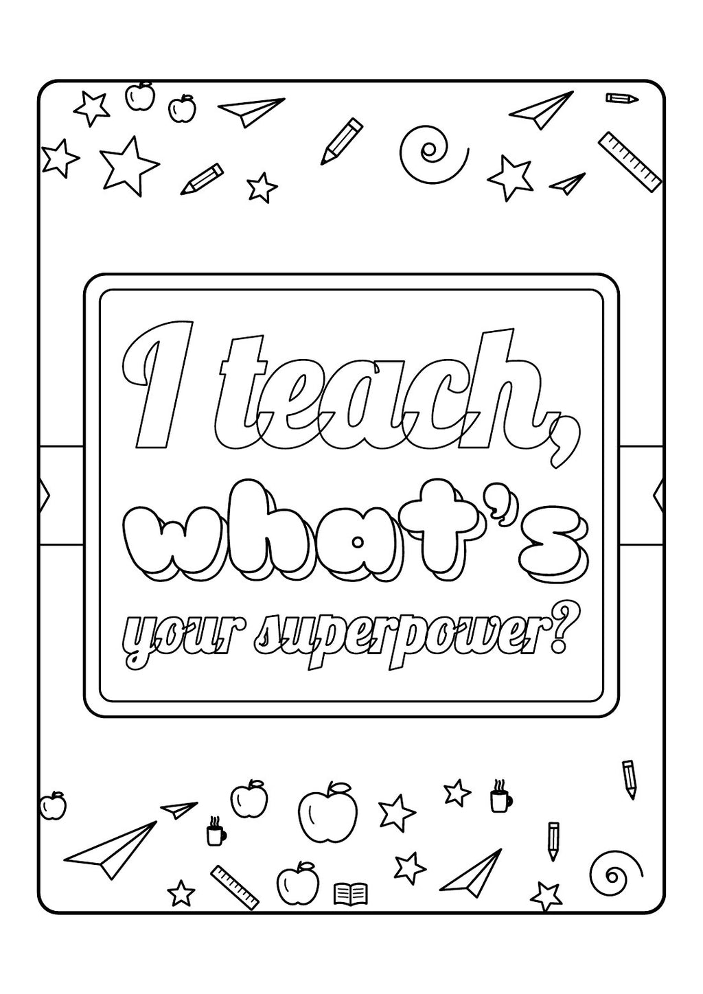 Powered by Coffee & Marking – Printable Colouring Book