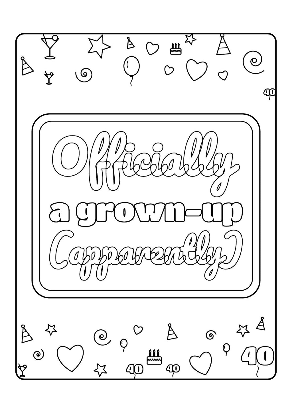 Forty & Fabulous – Colouring Book