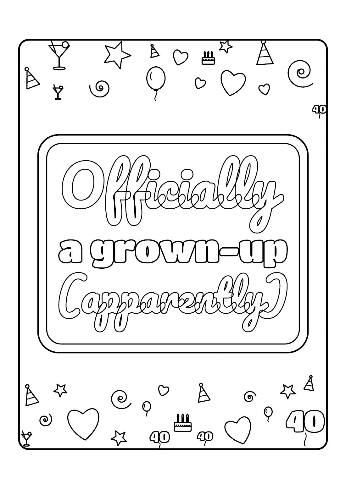 Forty & Fabulous – Colouring Book