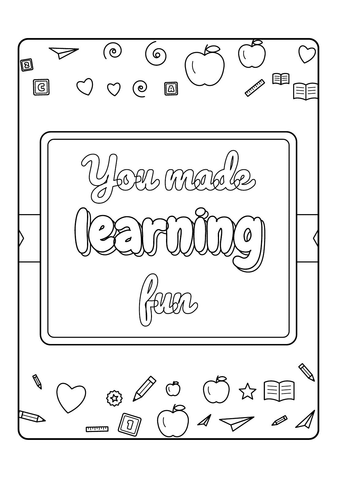 Best Teacher Ever – Printable Colouring Book