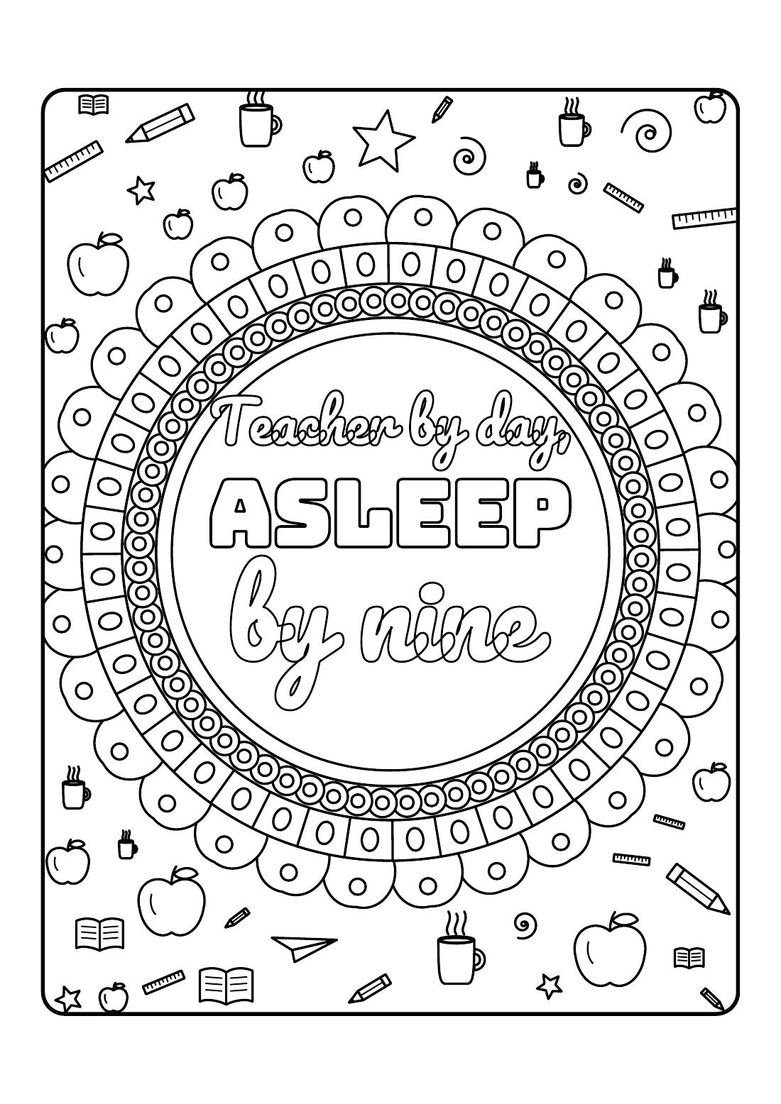 Powered by Coffee & Marking – Printable Colouring Book