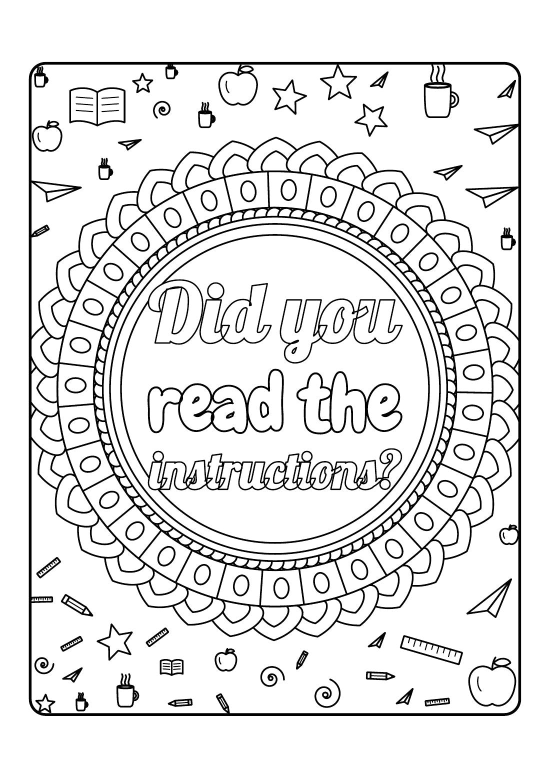 Powered by Coffee & Marking – Printable Colouring Book