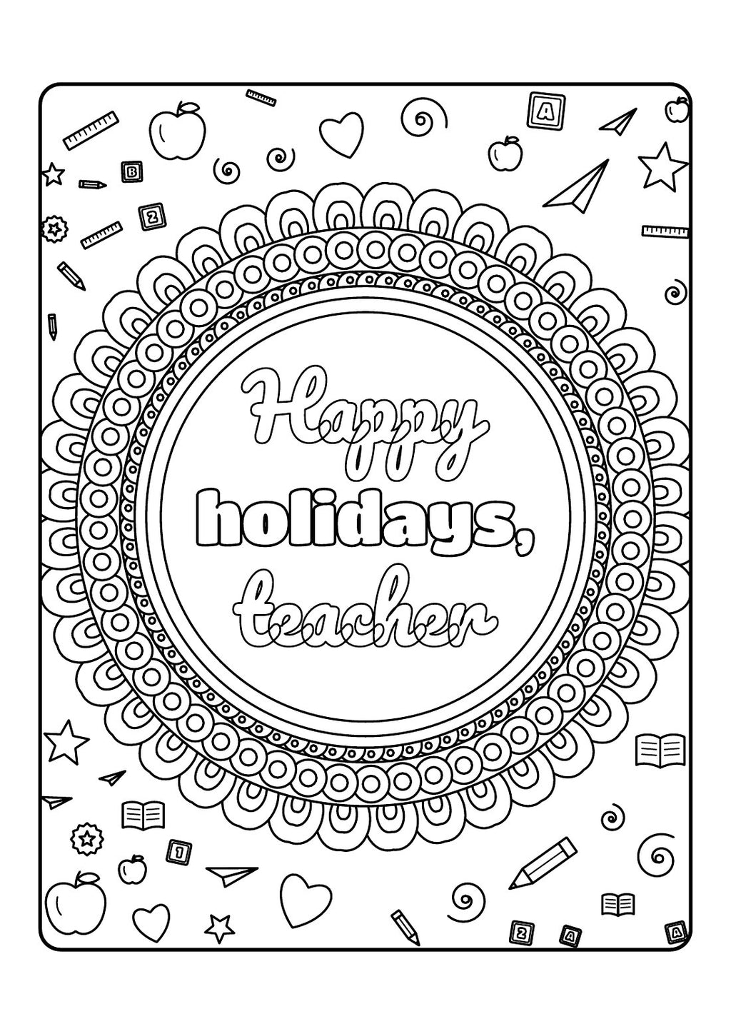 Best Teacher Ever – Printable Colouring Book