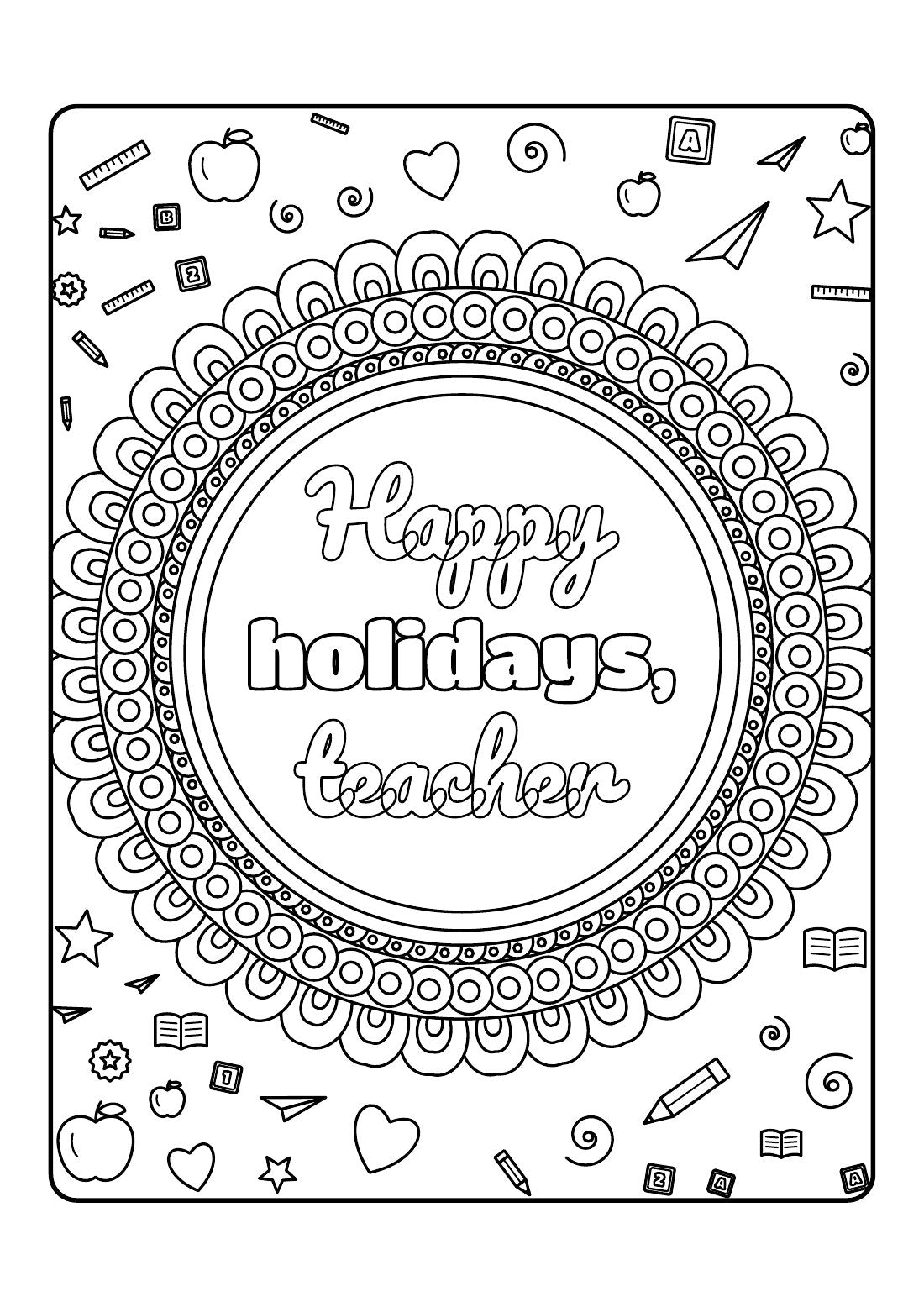 Best Teacher Ever – Printable Colouring Book
