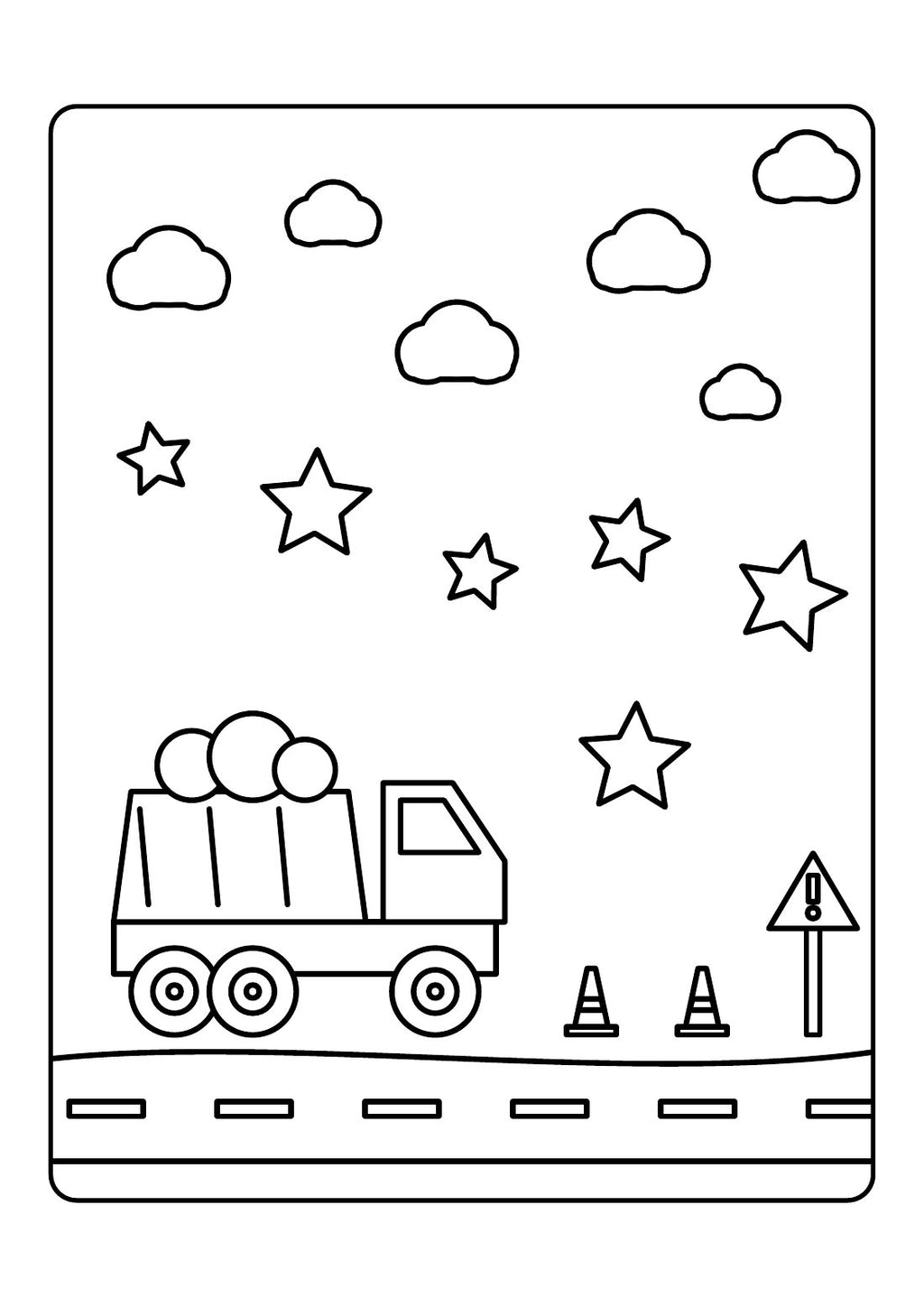 Diggers & Trucks – Kids' Colouring Book (PDF Download)