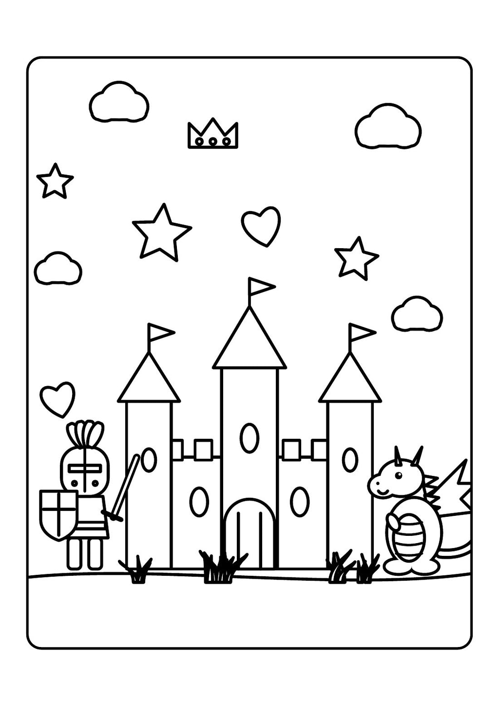 Knights & Dragons – Kids' Colouring Book (PDF Download)