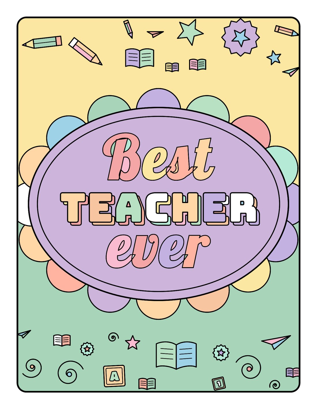 Best Teacher Ever – Printable Colouring Book