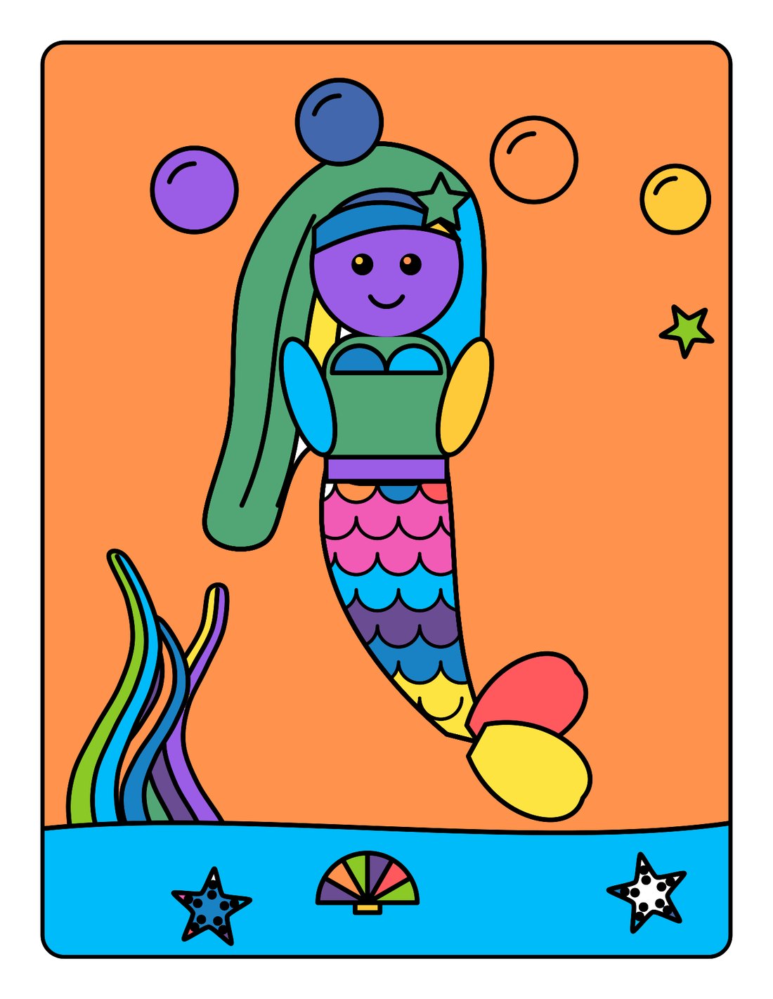 Mermaid Lagoon – Kids' Colouring Book (PDF Download)