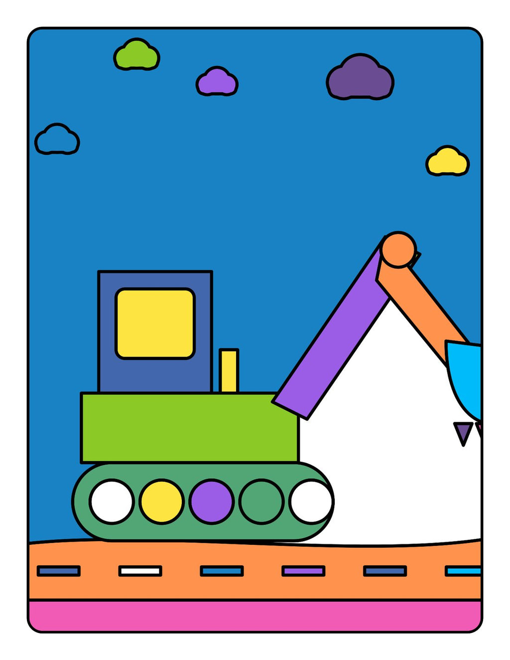 Diggers & Trucks – Kids' Colouring Book (PDF Download)