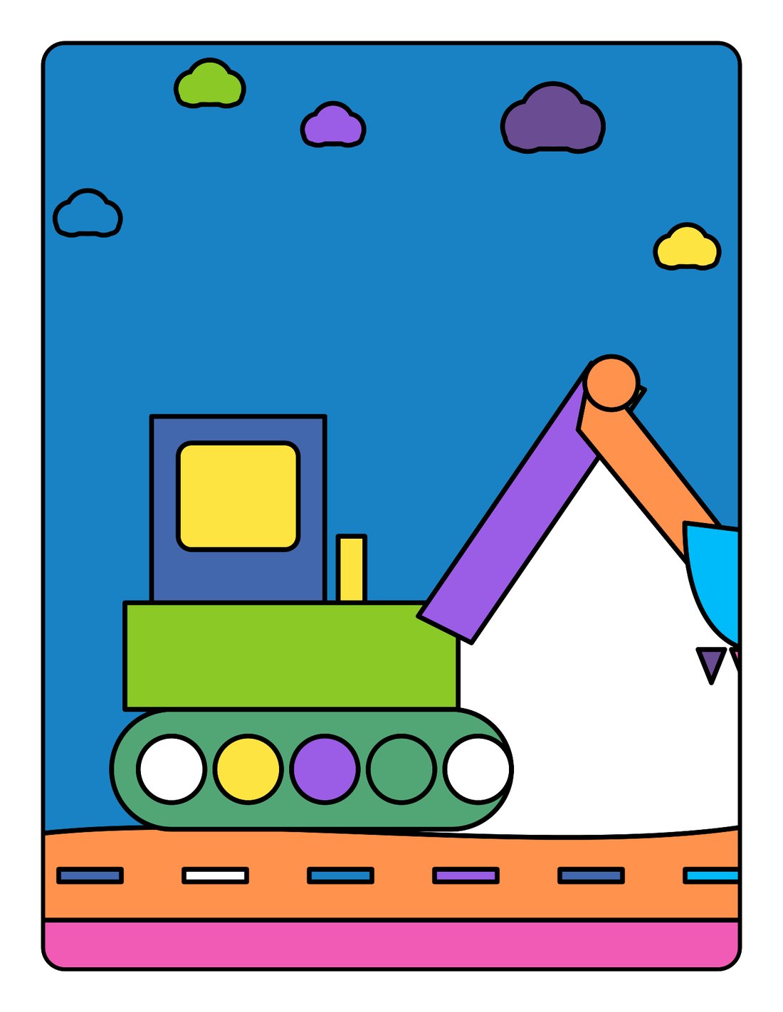 Diggers & Trucks – Kids' Colouring Book (PDF Download)