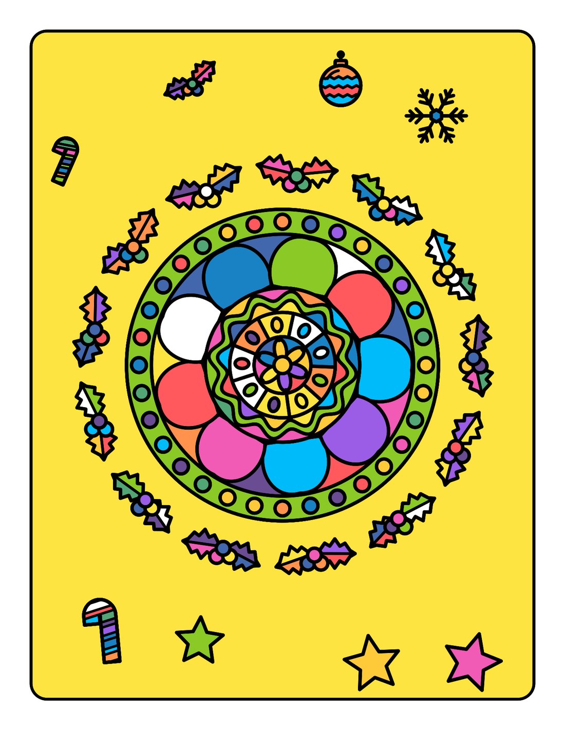 Easy Christmas Mandalas
